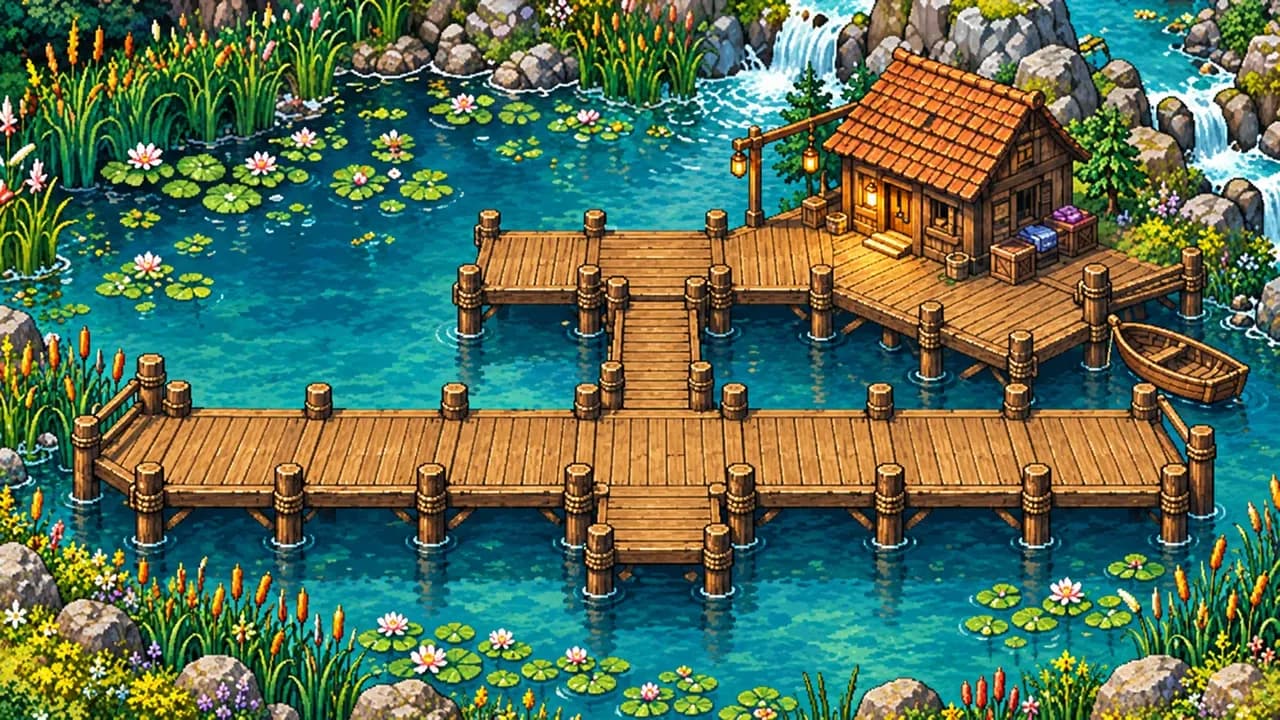 The fishing dock at Willowmere's lake